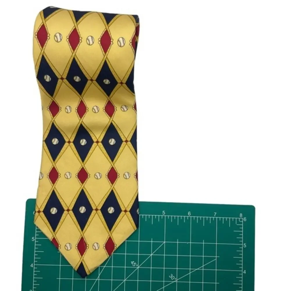 Tommy Hilfiger Vintage Baseball Neck Tie Italian‎ Silk 4”